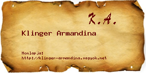 Klinger Armandina névjegykártya